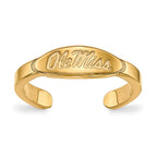 Sterling Silver Gold-plated LogoArt University of Mississippi Ole Miss Toe Ring
