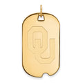 10k Gold LogoArt University of Oklahoma O-U Large Dog Tag Pendant