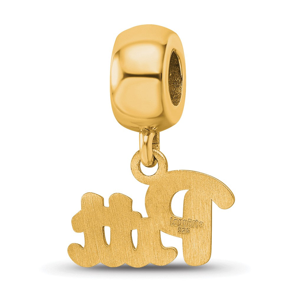 Sterling Silver Gold-plated LogoArt University of Pittsburgh Extra Small Dangle Bead Charm