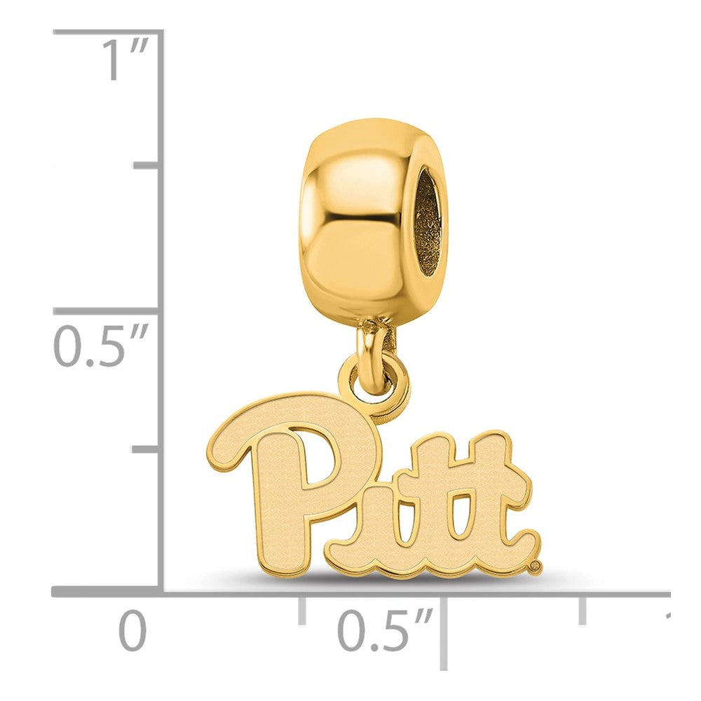 Sterling Silver Gold-plated LogoArt University of Pittsburgh Extra Small Dangle Bead Charm