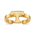 Sterling Silver Gold-plated LogoArt University of Tennessee Letter T Toe Ring