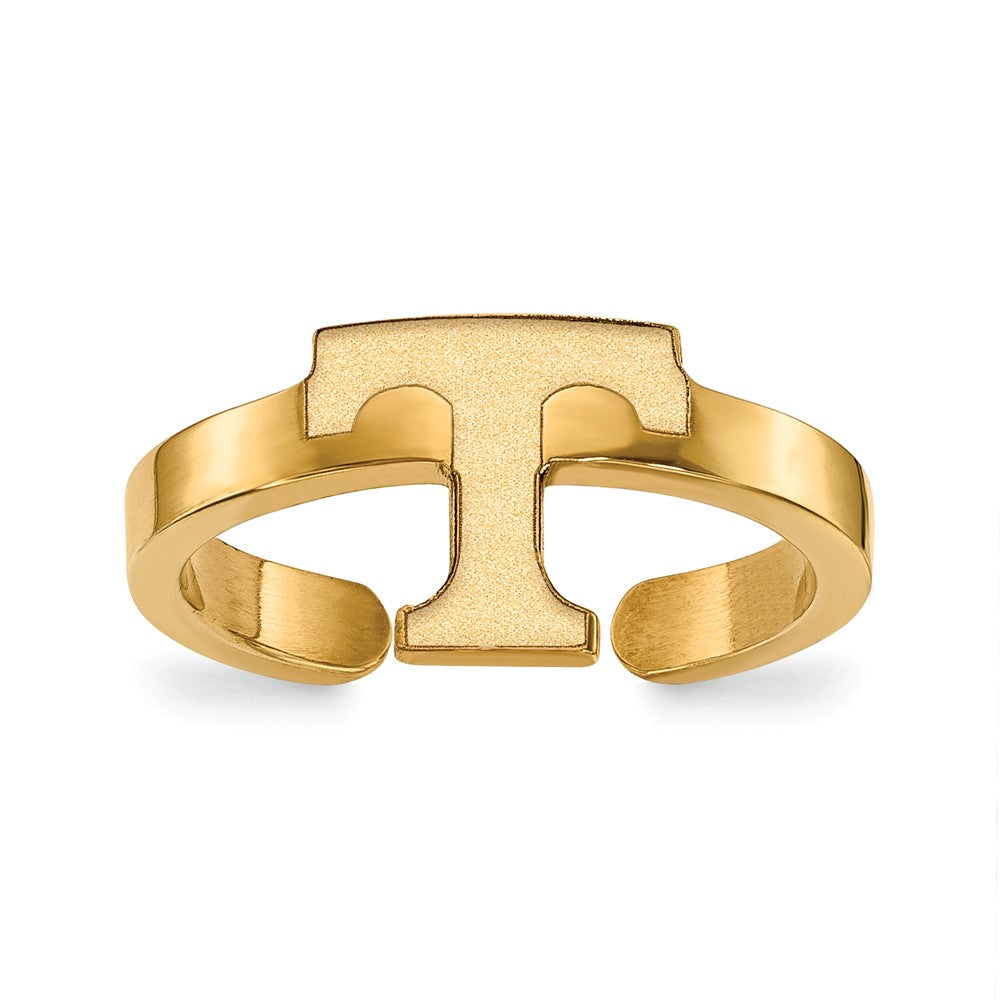 Sterling Silver Gold-plated LogoArt University of Tennessee Letter T Toe Ring