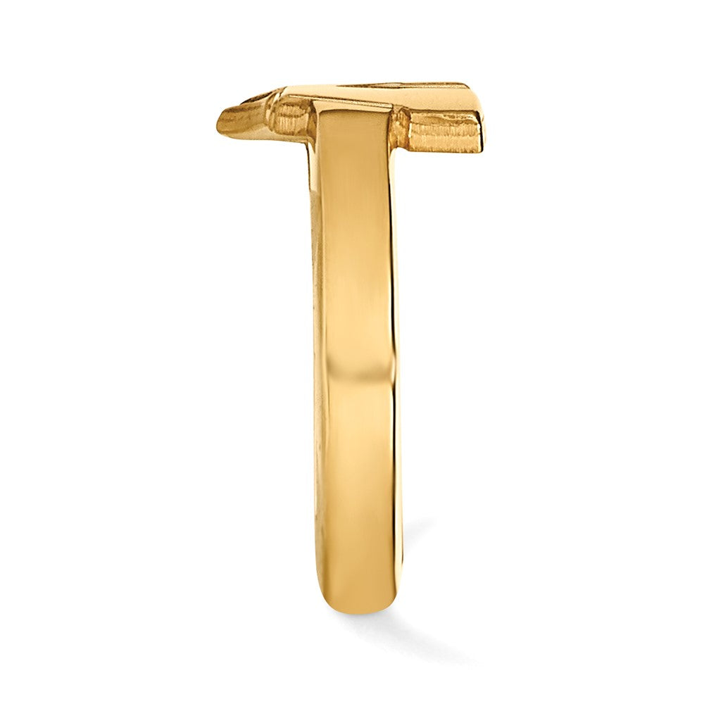 Sterling Silver Gold-plated LogoArt University of Wisconsin Letter W Toe Ring