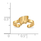 Sterling Silver Gold-plated LogoArt University of Wisconsin Letter W Toe Ring