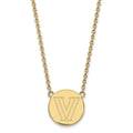 Sterling Silver Gold-plated LogoArt Villanova University Letter V Large Disc 18 inch Necklace