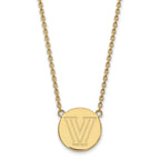 Sterling Silver Gold-plated LogoArt Villanova University Letter V Large Disc 18 inch Necklace