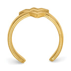 Sterling Silver Gold-plated LogoArt West Virginia University W-V Toe Ring