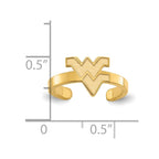 Sterling Silver Gold-plated LogoArt West Virginia University W-V Toe Ring