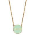 Sterling Silver Gold-plated LogoArt Alpha Epsilon Phi Sorority Greek Letters Small Color Enamel Pendant 18 inch Necklace