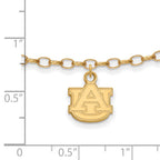 Sterling Silver Gold-plated LogoArt Auburn University 9 inch Anklet