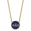 Sterling Silver Gold-plated LogoArt Alpha Xi Delta Sorority Greek Letters Large Color Enamel Pendant 18 inch Necklace