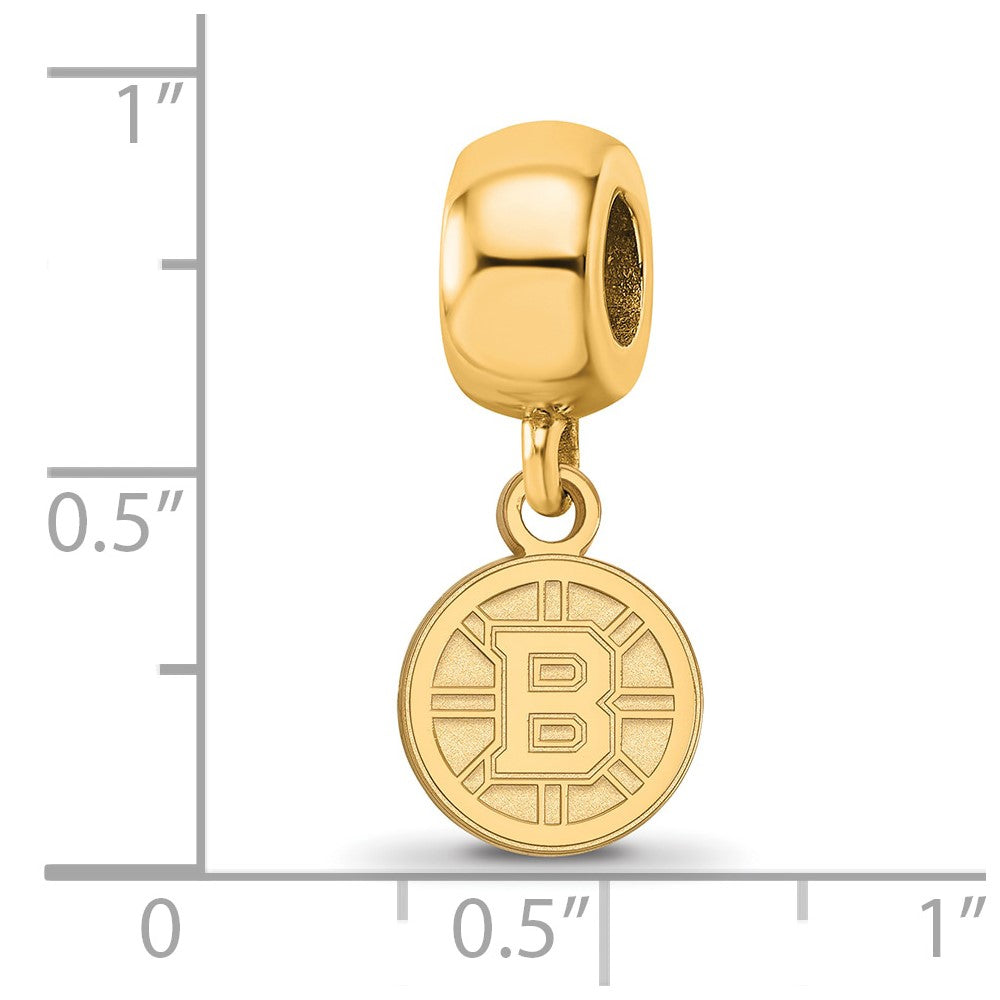 Sterling Silver Gold-plated NHL LogoArt Boston Bruins Dangle Bead