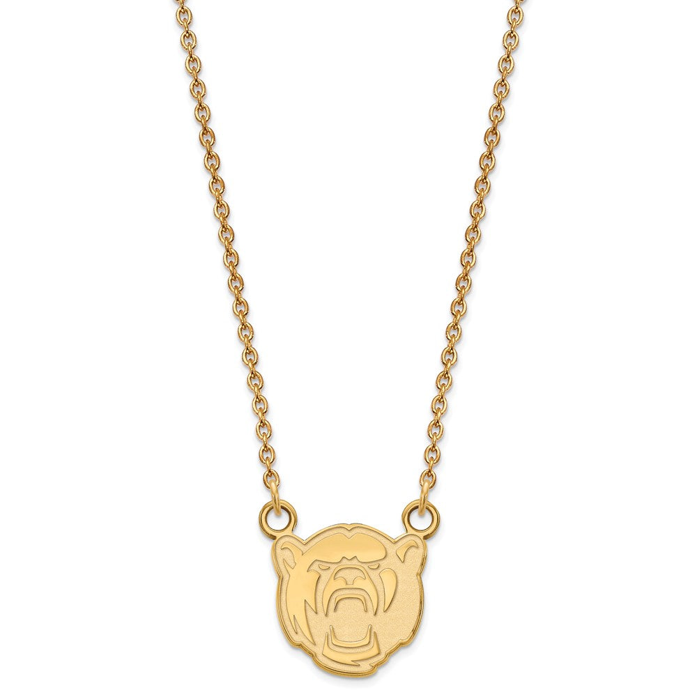 Sterling Silver Gold-plated LogoArt Baylor University Small Pendant 18 inch Necklace