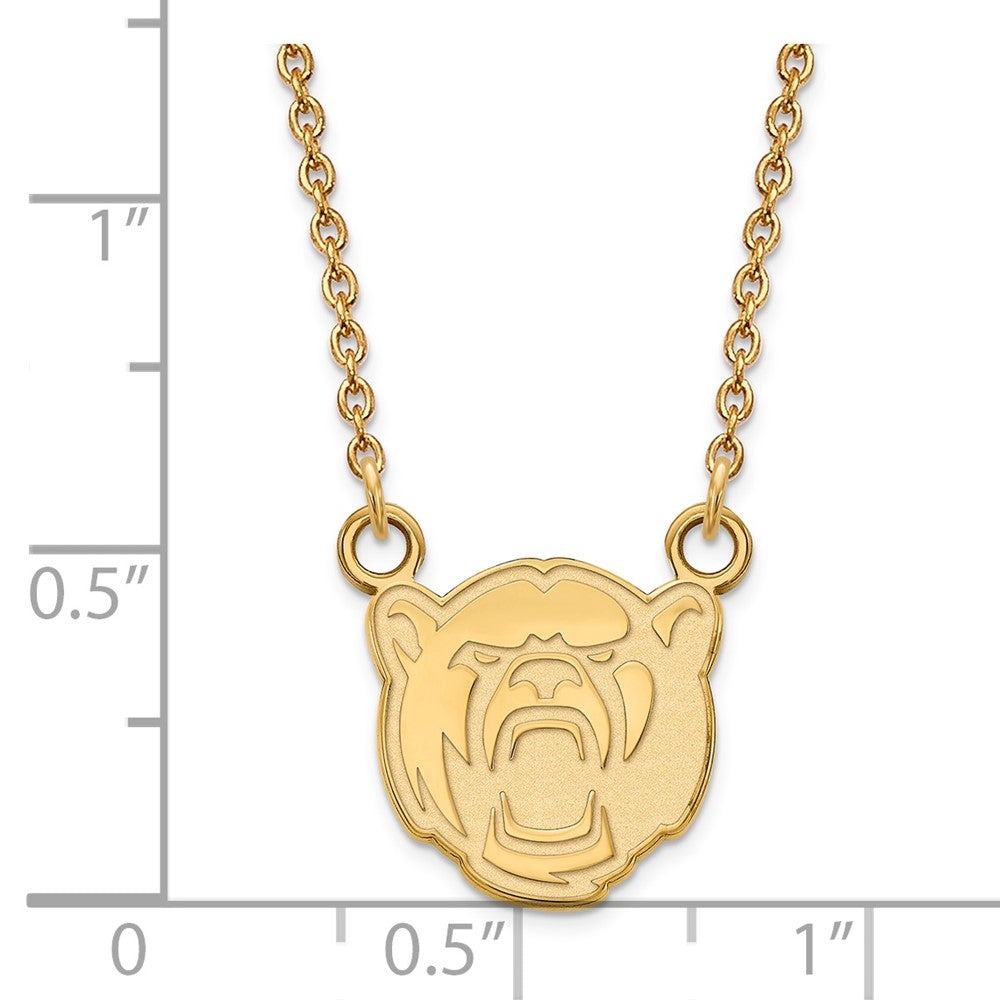 Sterling Silver Gold-plated LogoArt Baylor University Small Pendant 18 inch Necklace