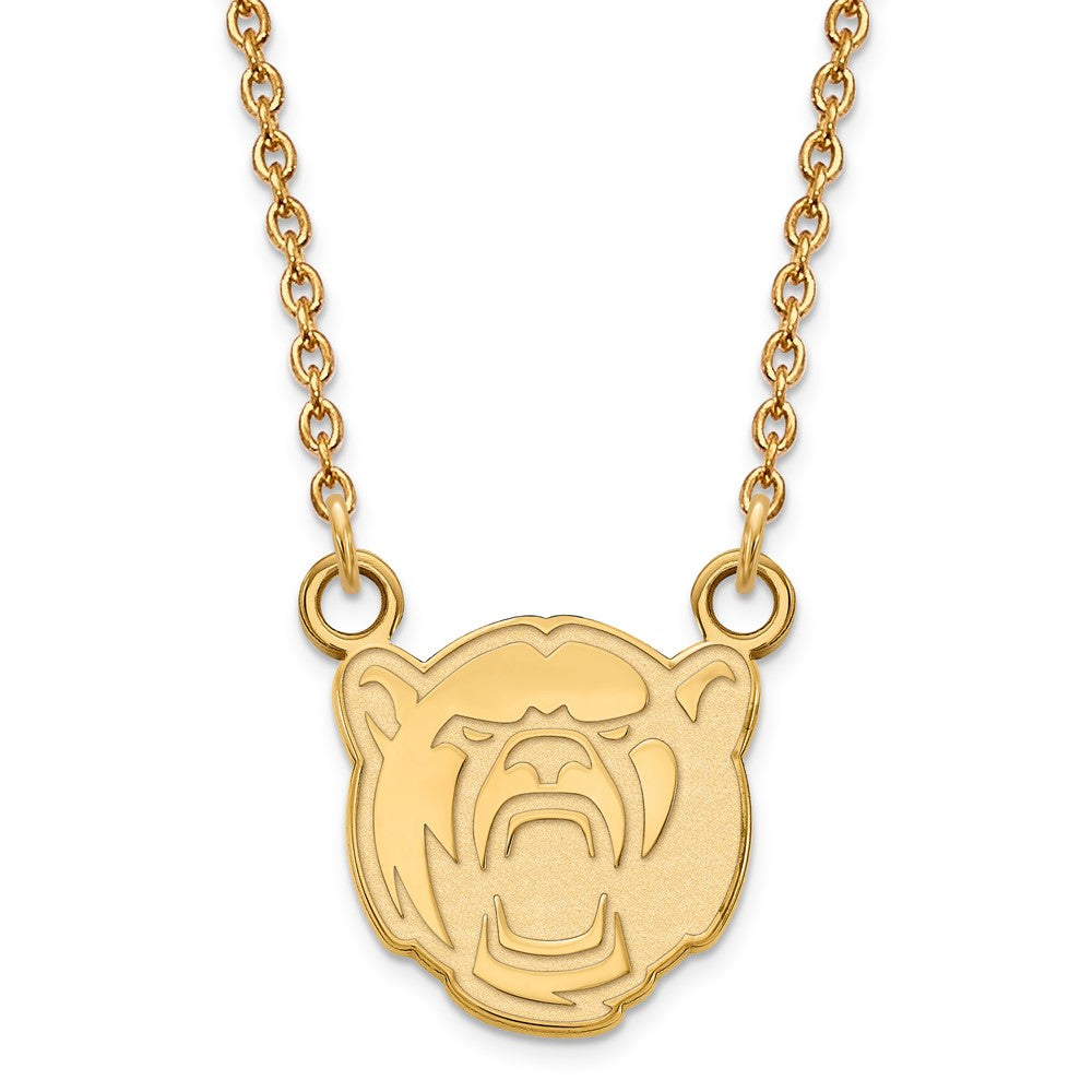 Sterling Silver Gold-plated LogoArt Baylor University Small Pendant 18 inch Necklace