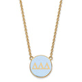 Sterling Silver Gold-plated LogoArt Delta Delta Delta Sorority Greek Letters Large Color Enamel Pendant 18 inch Necklace