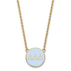Sterling Silver Gold-plated LogoArt Delta Delta Delta Sorority Greek Letters Large Color Enamel Pendant 18 inch Necklace