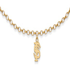 Sterling Silver Gold-plated LogoArt Florida State University 9 inch Anklet