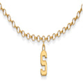 Sterling Silver Gold-plated LogoArt Michigan State University Letter S 9-inch Anklet
