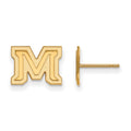 14k Gold LogoArt Montana State University Letter M Extra Small Post Earrings
