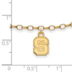 Sterling Silver Gold-plated LogoArt North Carolina State University  N-C-S 9-inch Anklet