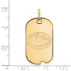 10k Gold LogoArt Penn State University Lion Small Dog Tag Pendant