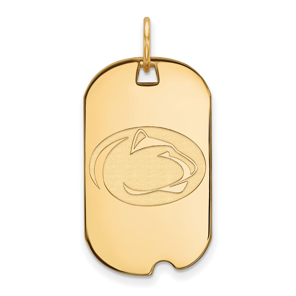 14k Gold LogoArt Penn State University Lion Small Dog Tag Pendant