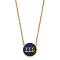Sterling Silver Gold-plated LogoArt Sigma Sigma Sigma Sorority Greek Letters Large Color Enamel Pendant 18 inch Necklace