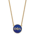 Sterling Silver Gold-plated LogoArt Theta Phi Alpha Sorority Greek Letters Large Color Enamel Pendant 18 inch Necklace