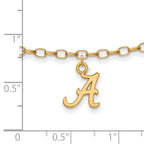 Sterling Silver Gold-plated LogoArt University of Alabama 9 inch Anklet