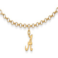 Sterling Silver Gold-plated LogoArt University of Alabama 9 inch Anklet