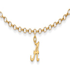Sterling Silver Gold-plated LogoArt University of Alabama 9 inch Anklet