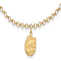 Sterling Silver Gold-plated LogoArt University of Florida Gator 9 inch Anklet