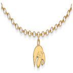 Sterling Silver Gold-plated LogoArt University of Iowa Hawk 9 inch Anklet
