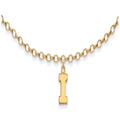 Sterling Silver Gold-plated LogoArt University of Illinois Letter I 9-inch Anklet