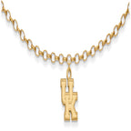 Sterling Silver Gold-plated LogoArt University of Kentucky U-K 9 inch Anklet
