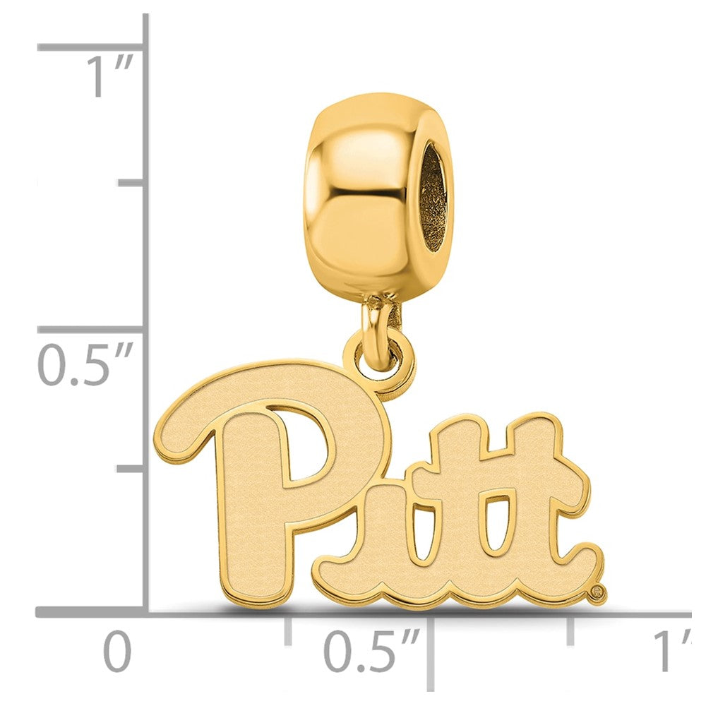 Sterling Silver Gold-plated LogoArt University of Pittsburgh Small Dangle Bead Charm