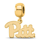 Sterling Silver Gold-plated LogoArt University of Pittsburgh Small Dangle Bead Charm