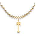 Sterling Silver Gold-plated LogoArt University of Tennessee Letter T 9 inch Anklet