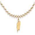 Sterling Silver Gold-plated LogoArt University of Wisconsin Letter W 9-inch Anklet