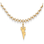 Sterling Silver Gold-plated LogoArt West Virginia University W-V 9-inch Anklet