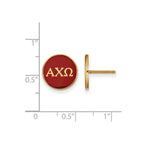 Sterling Silver Gold-plated LogoArt Alpha Chi Omega Sorority Greek Letters Color Enamel Post Earrings