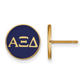 Sterling Silver Gold-plated LogoArt Alpha Xi Delta Sorority Greek Letters Color Enamel Post Earrings
