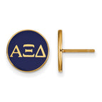 Sterling Silver Gold-plated LogoArt Alpha Xi Delta Sorority Greek Letters Color Enamel Post Earrings