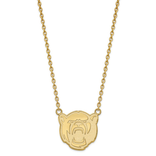 10k Gold LogoArt Baylor University Large Pendant 18 inch Necklace