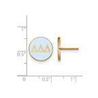 Sterling Silver Gold-plated LogoArt Delta Delta Delta Sorority Greek Letters Color Enamel Post Earrings