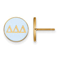 Sterling Silver Gold-plated LogoArt Delta Delta Delta Sorority Greek Letters Color Enamel Post Earrings