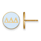 Sterling Silver Gold-plated LogoArt Delta Delta Delta Sorority Greek Letters Color Enamel Post Earrings