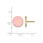Sterling Silver Gold-plated LogoArt Delta Gamma Sorority Greek Letters Color Enamel Post Earrings