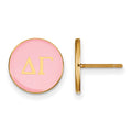 Sterling Silver Gold-plated LogoArt Delta Gamma Sorority Greek Letters Color Enamel Post Earrings